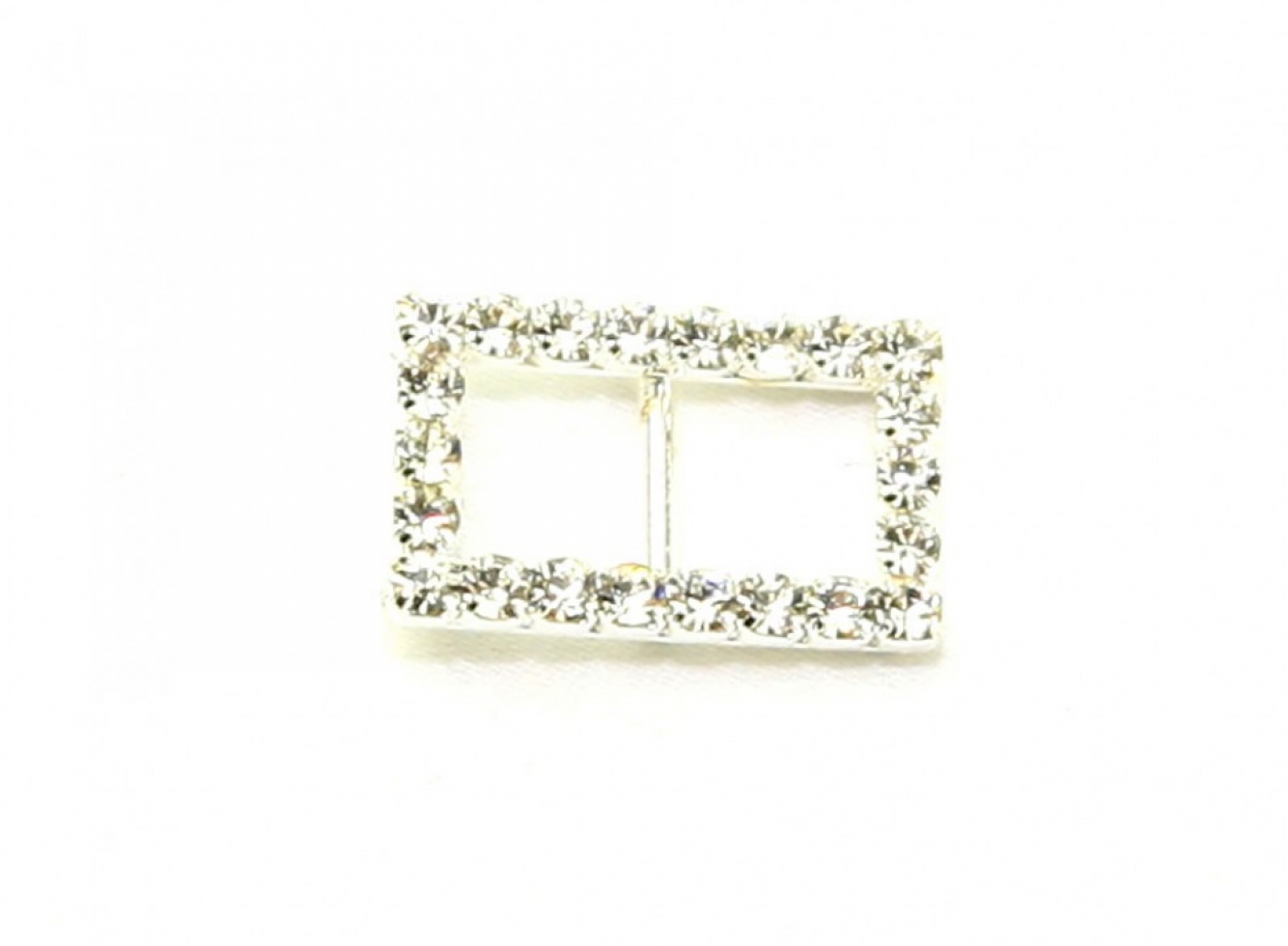 Diamante Rectangle Buckle Silver