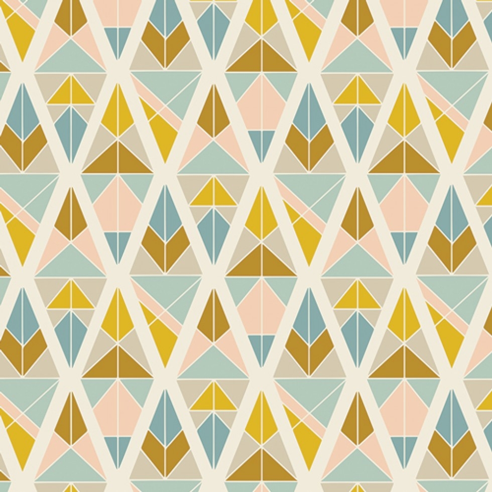 Art Gallery Fabrics Garden Dreamer 100% Cotton Poplin Fabric Diamond Fragments Gold