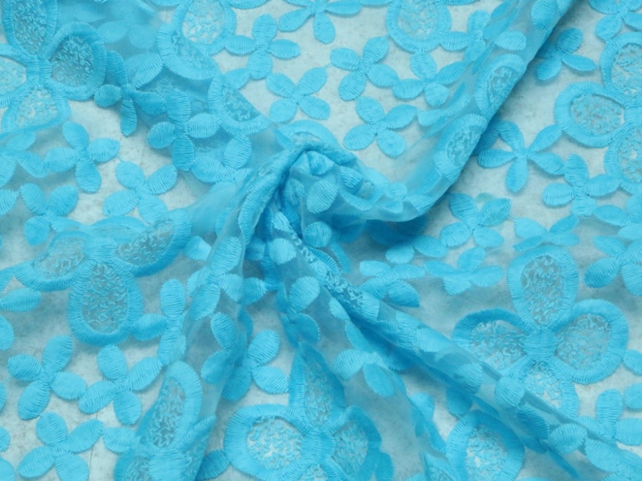 Guipure Lace Fabric Turquoise