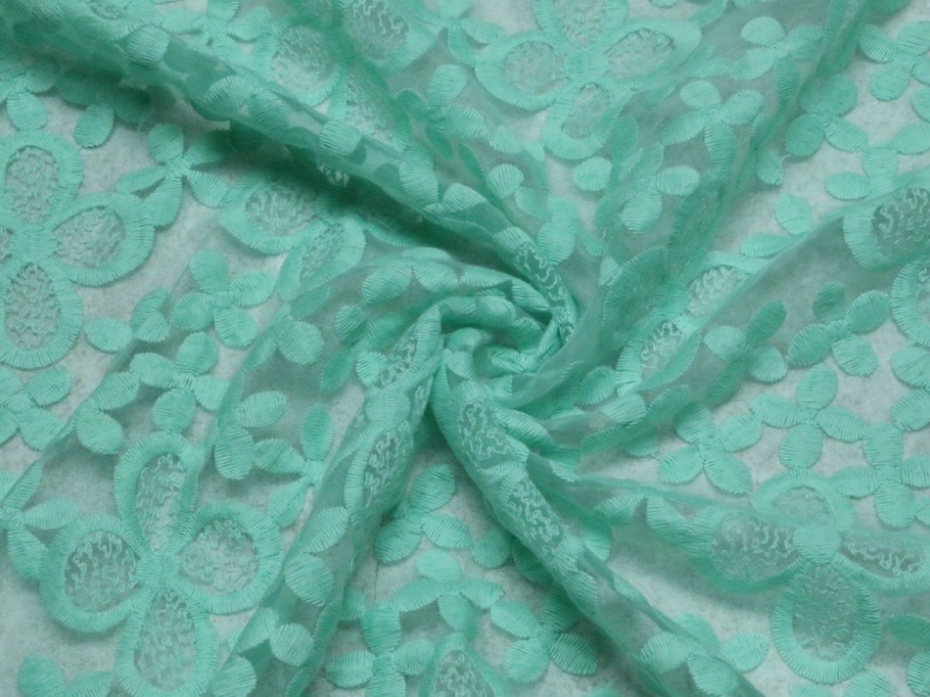 Guipure Lace Fabric Mint Green
