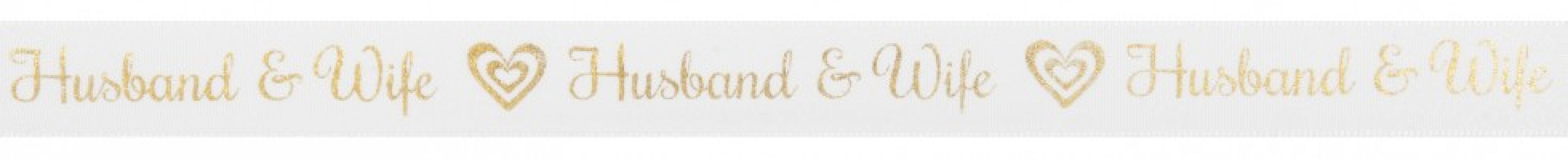Husband & Wife Ribbon Gold