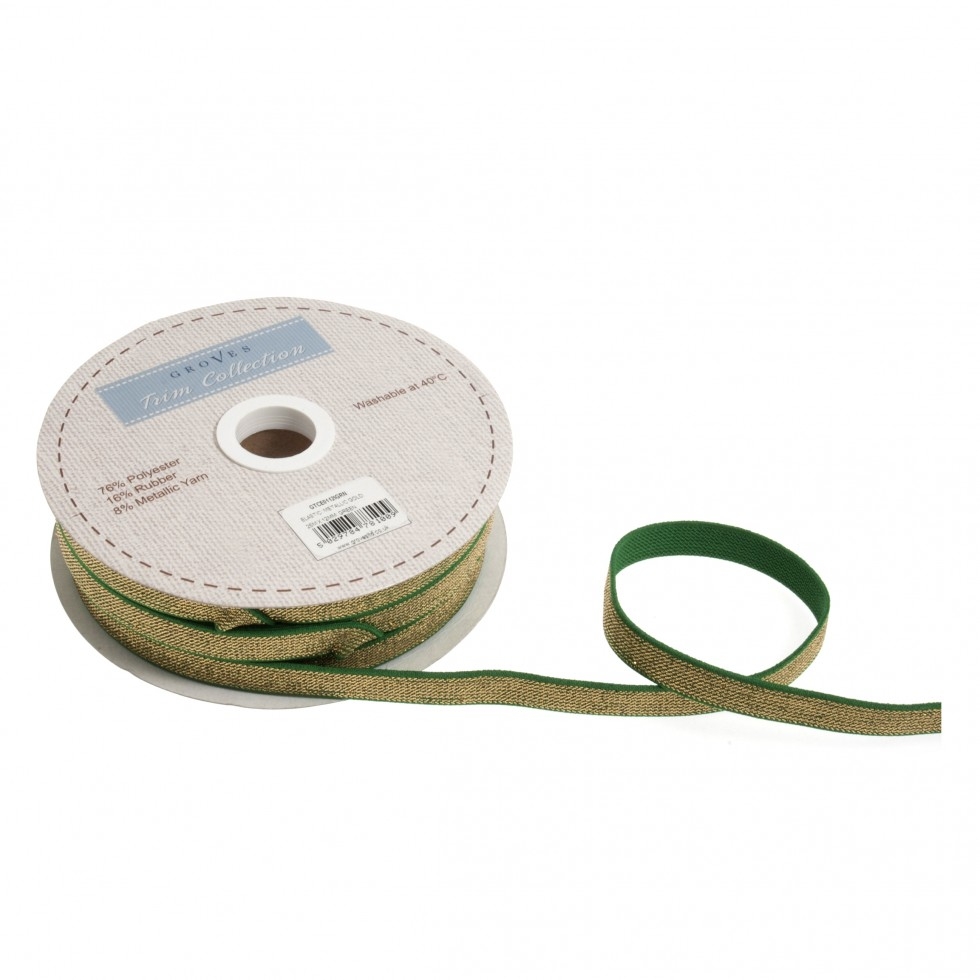Gold Metallic Elastic Green