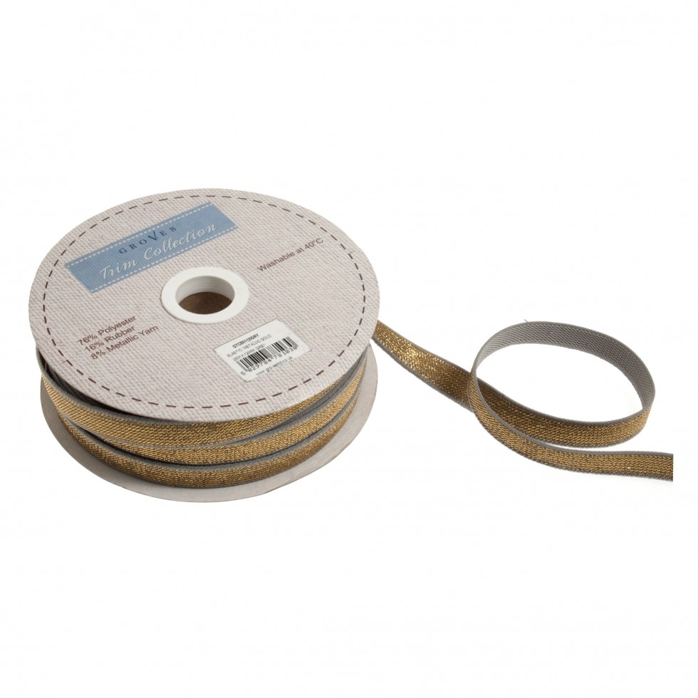 Gold Metallic Elastic Grey