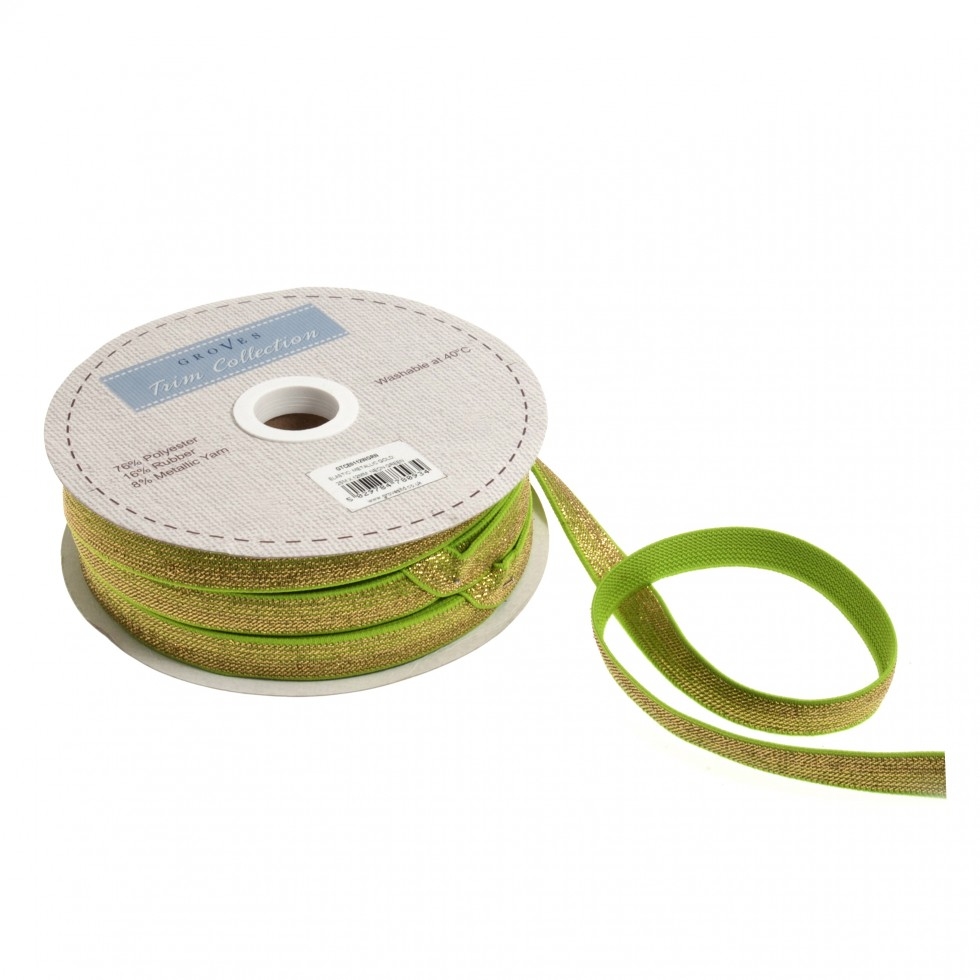 Gold Metallic Elastic Neon Green