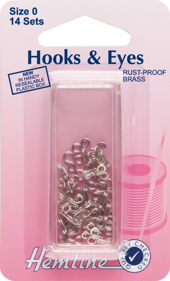 Hemline Hook & Eye Fastenings Silver