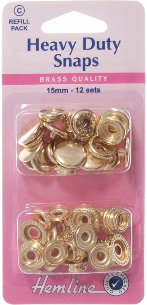 Hemline Heavy Duty Metal Snaps Refill Gold