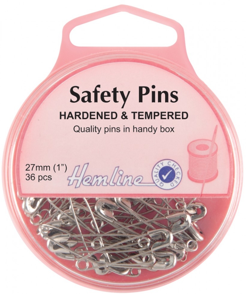 Hemline Safety Pins Nickel/Silver