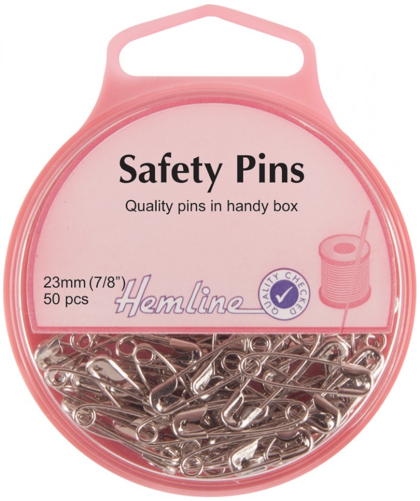 Hemline Safety Pins Nickel/Silver