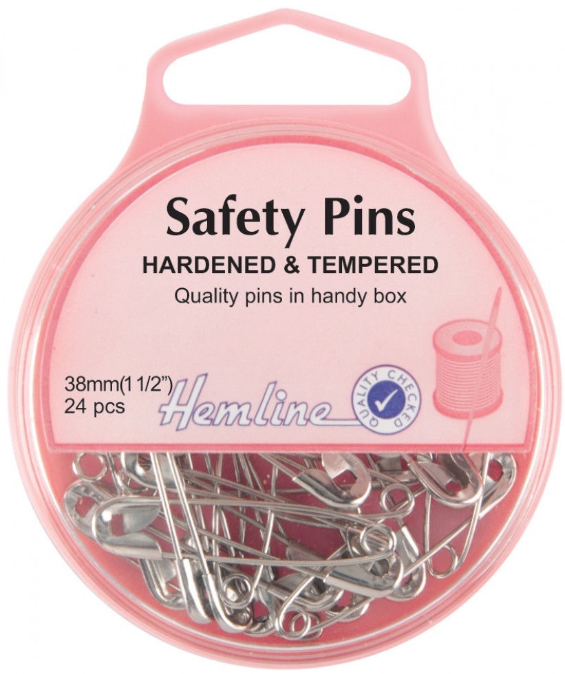 Hemline Safety Pins Nickel/Silver