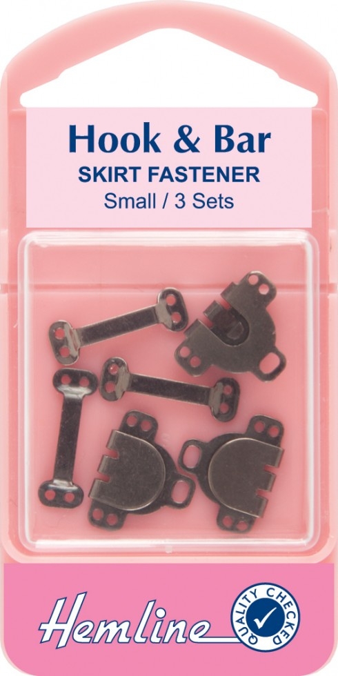 Hemline Hook & Bar Fasteners Black