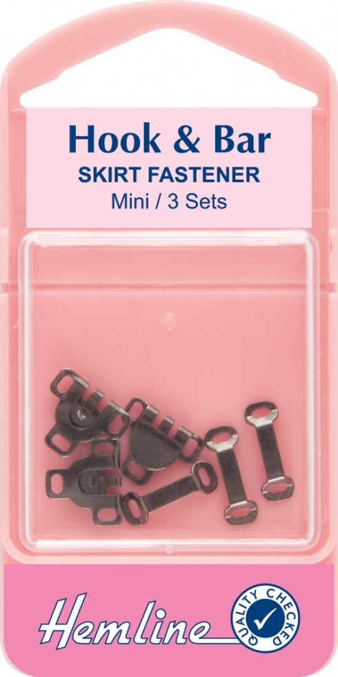 Hemline Hook & Bar Fasteners Black