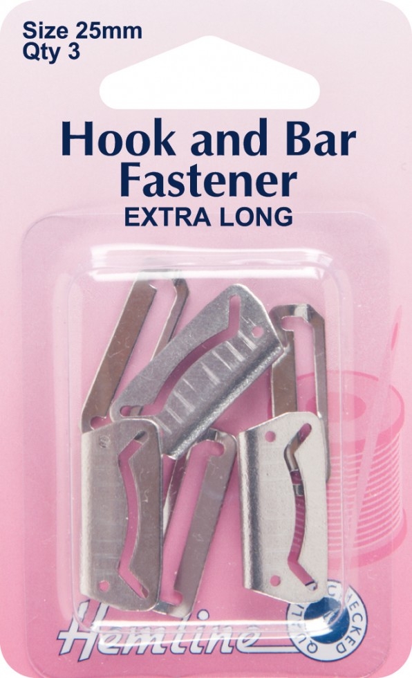 Hemline Hook & Bar Fasteners Silver
