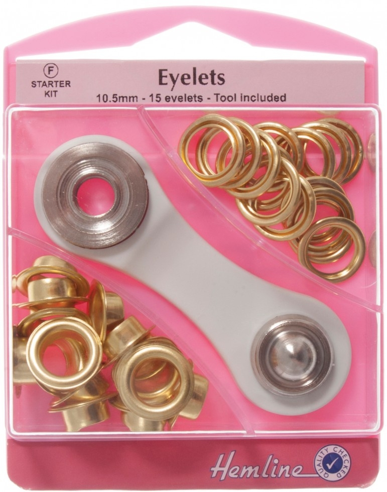 Hemline Metal Eyelets Kit Gold