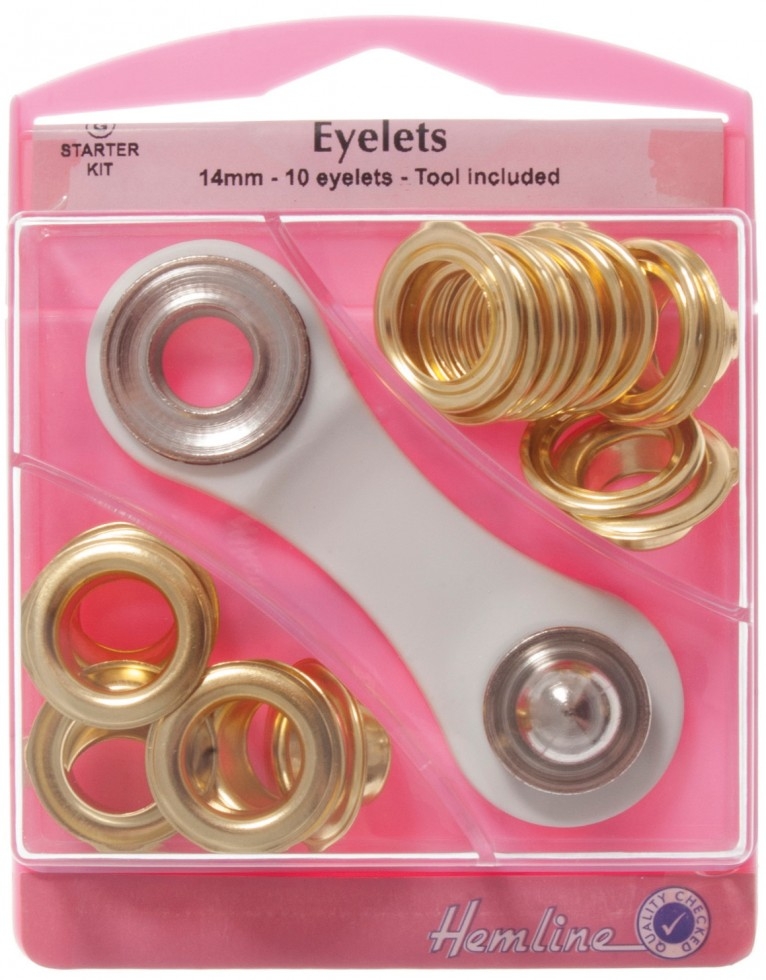 Hemline Metal Eyelets Kit Gold