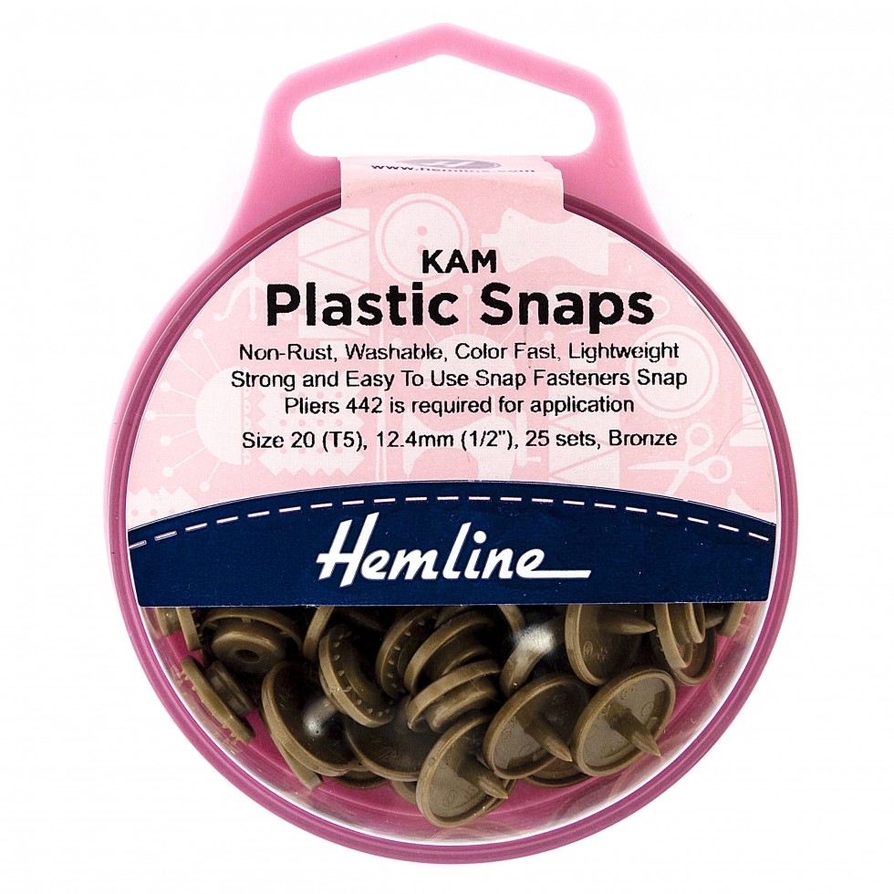Hemline KAM Plastic Snaps Bronze