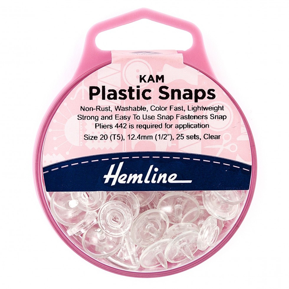 Hemline KAM Plastic Snaps Clear