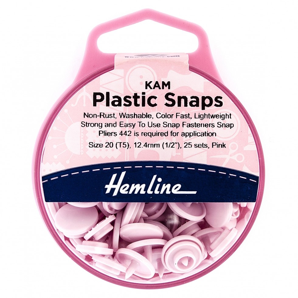Hemline KAM Plastic Snaps Pink