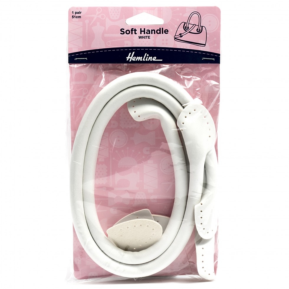 Hemline Soft Bag Handles White