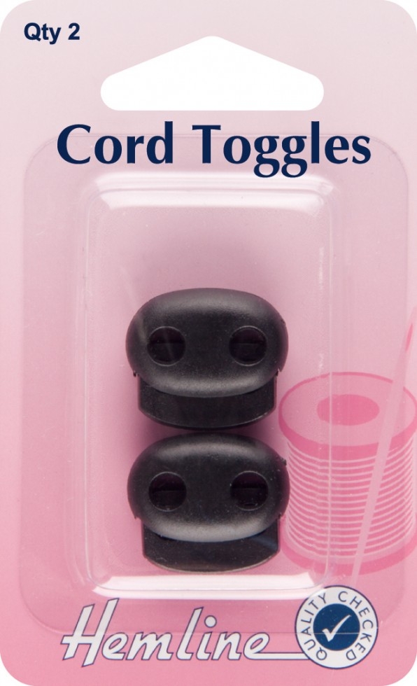 Hemline Adjustable Cord Toggles Black