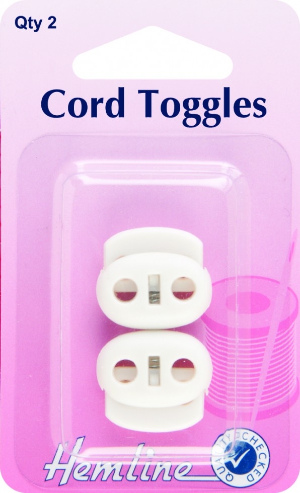 Hemline Adjustable Cord Toggles White