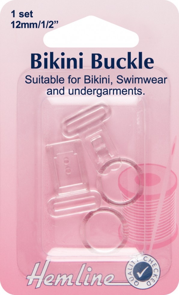 Hemline Bikini Clasp Buckles Clear