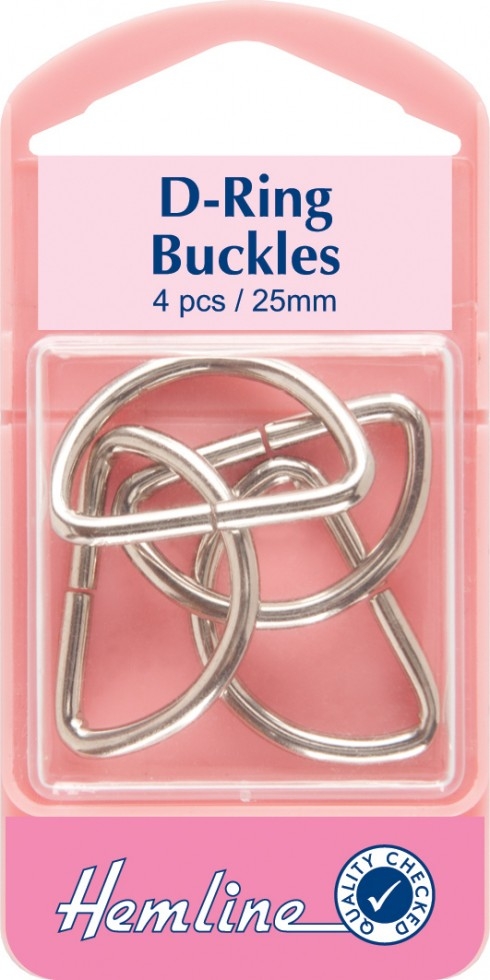Hemline Metal D Rings Nickel Silver