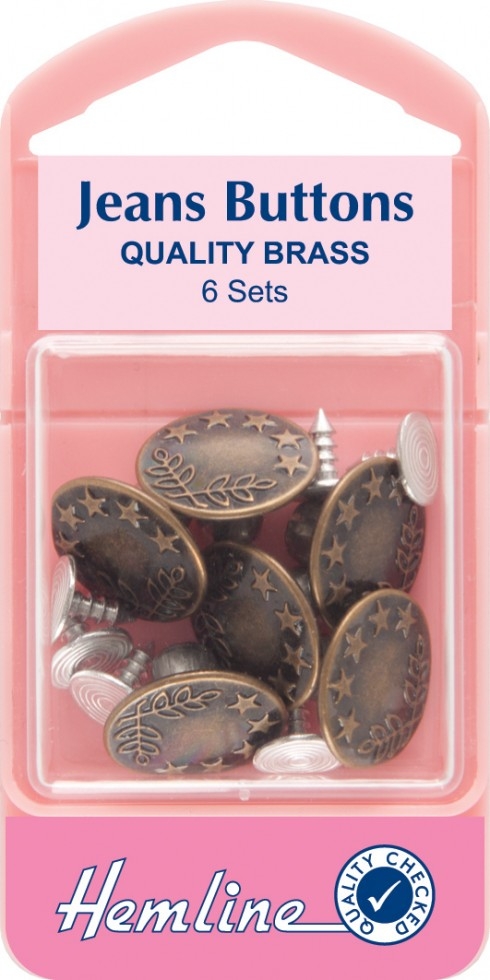 Hemline Jeans Buttons Bronze