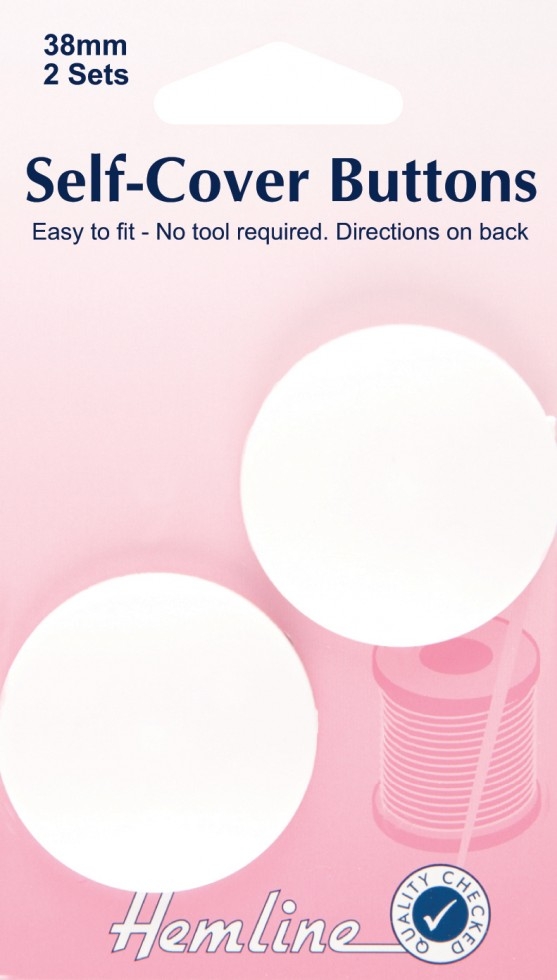 Hemline Plastic Self Cover Buttons White