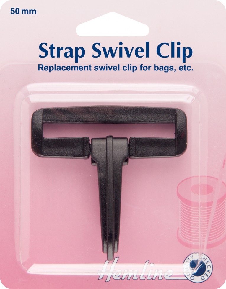 Hemline Plastic Strap Swivel Clip Fasteners Black