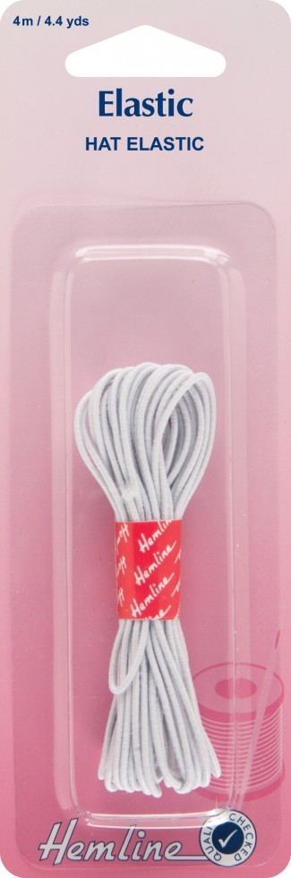 Hemline Fine Round Hat Elastic White