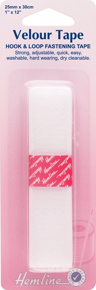 Hemline Sew On Velcro White
