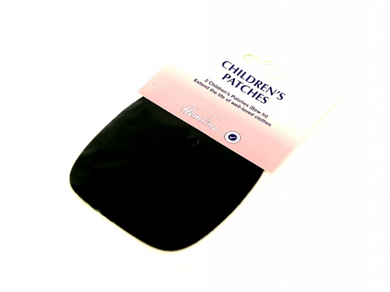 Hemline Faux Suede Patches Black