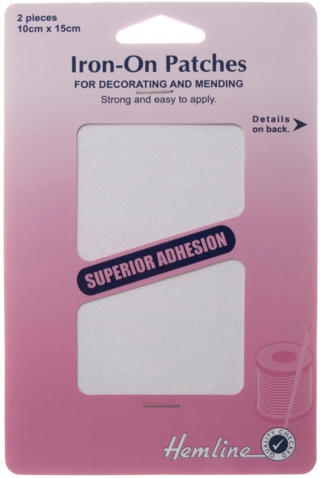 Hemline Cotton Twill Patches White