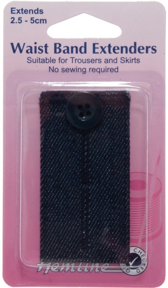 Hemline Waistband Extender Buttons Medium Denim Blue
