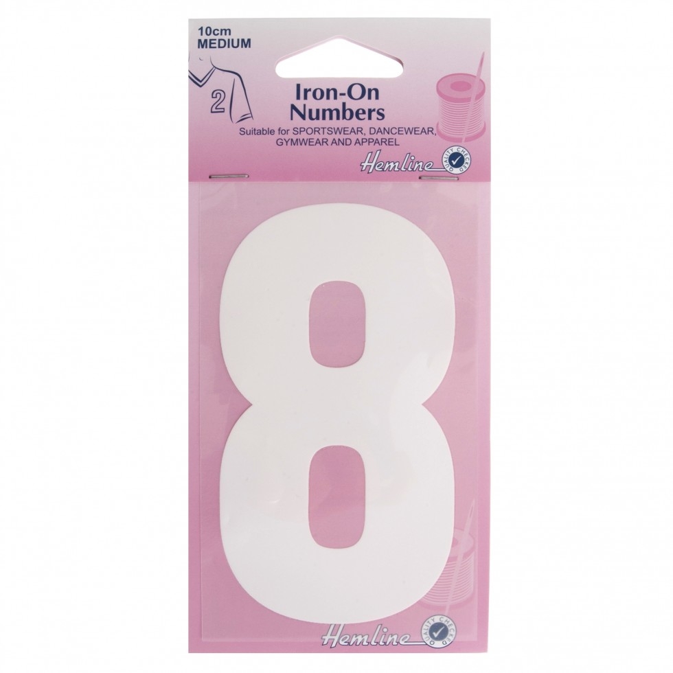 Hemline Number Patch Motif White Number 8