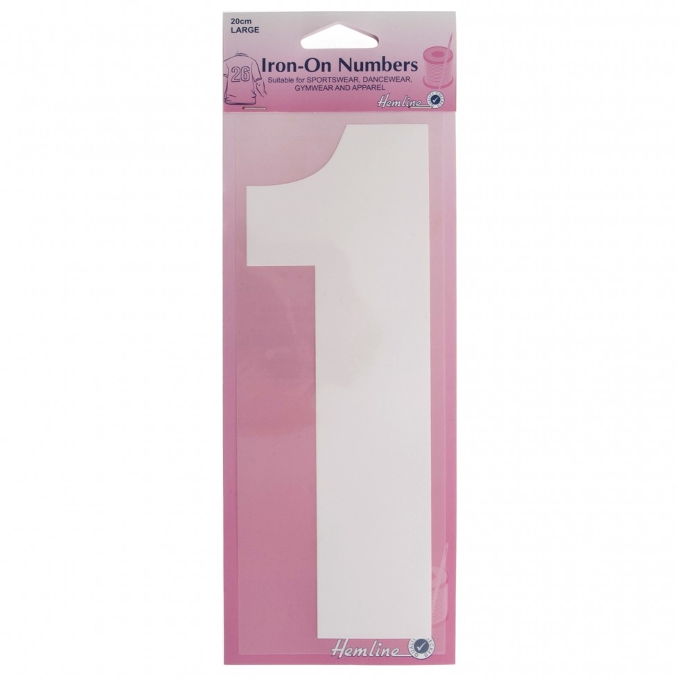 Hemline Number Patch Motif White Number 1