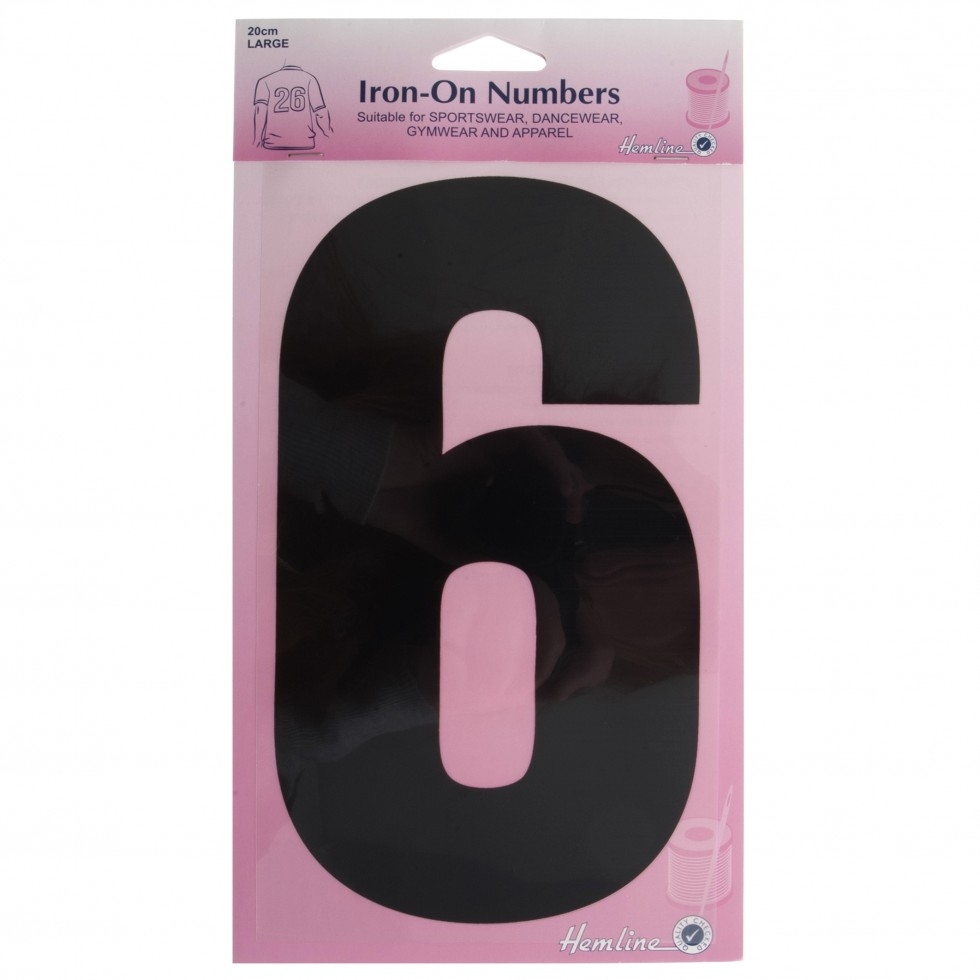 Hemline Number Patch Motif Black Number 6