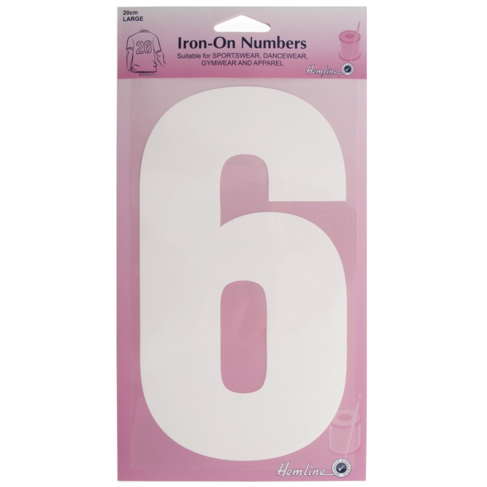 Hemline Number Patch Motif White Number 6