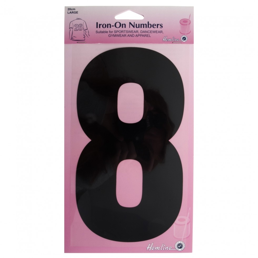 Hemline Number Patch Motif Black Number 8