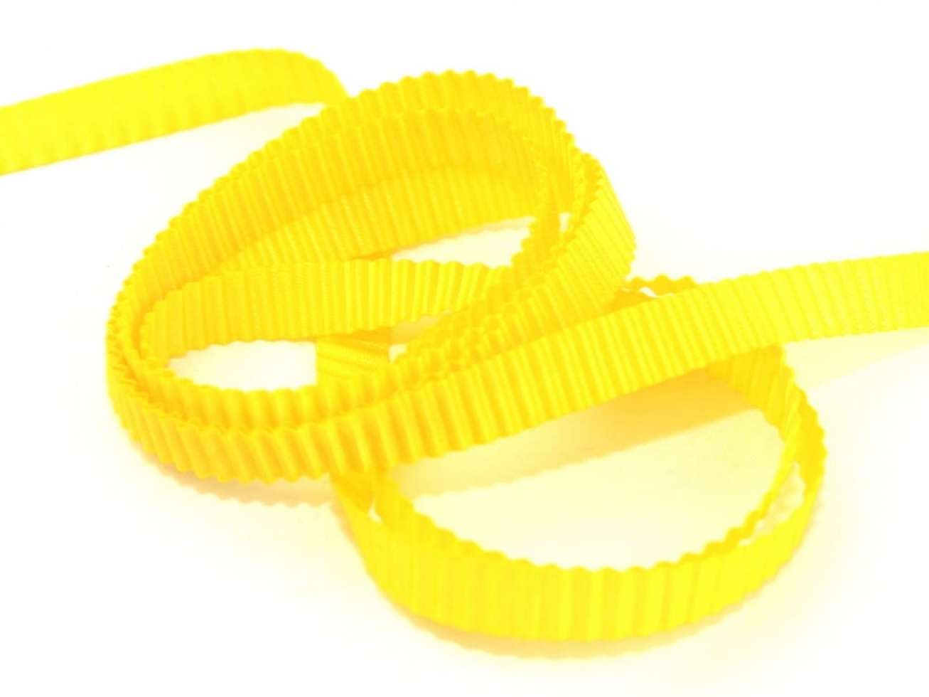 Pleated Satin Ribbon Yellow