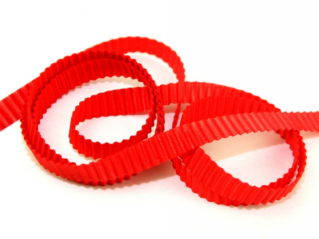 Pleated Satin Ribbon Red