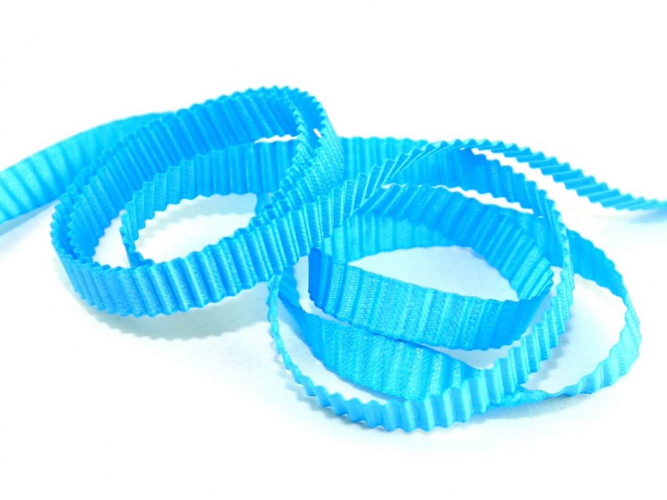 Pleated Satin Ribbon Turquoise