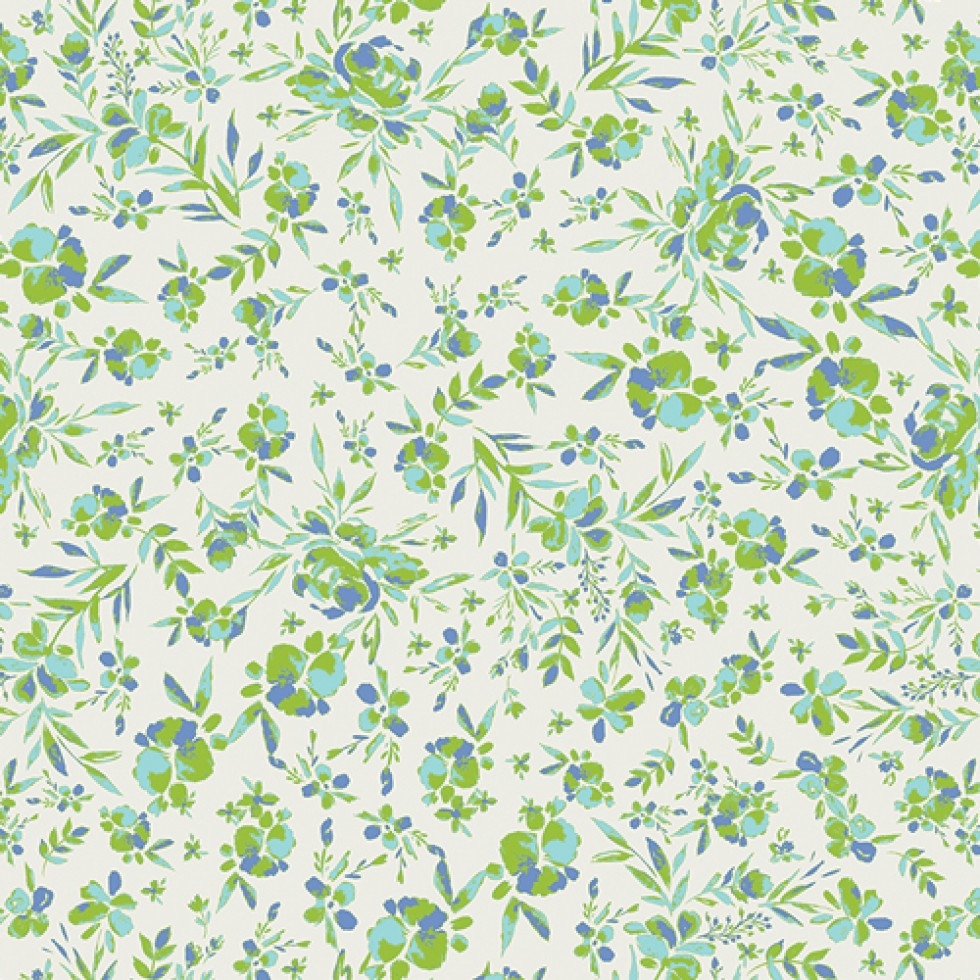 Art Gallery Fabrics Indigo & Aster 100% Cotton Poplin Fabric Bonheur Fresh