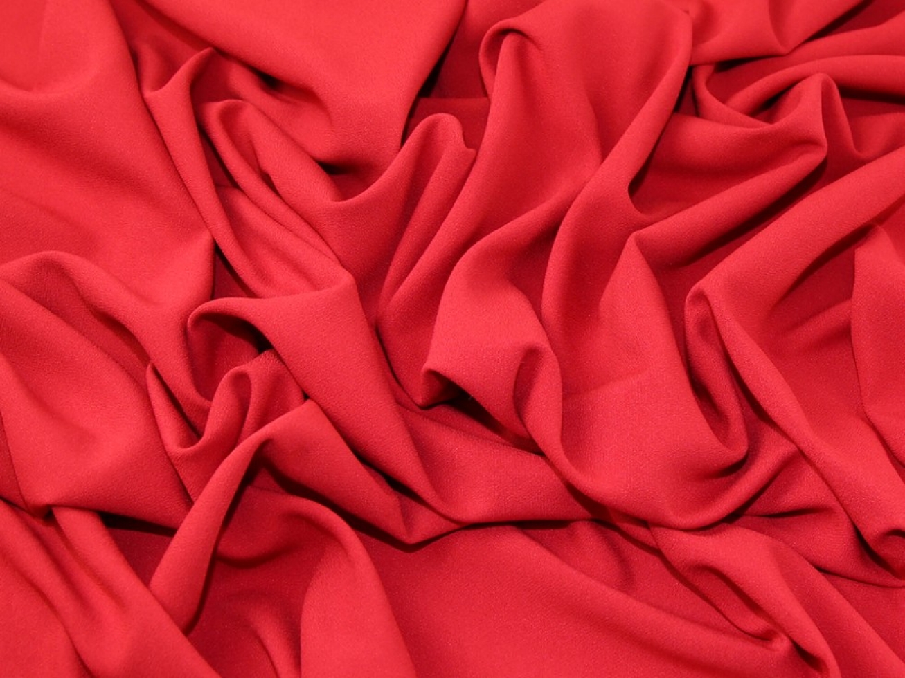 John Louden Alise Stretch Woven Crepe Fabric Red