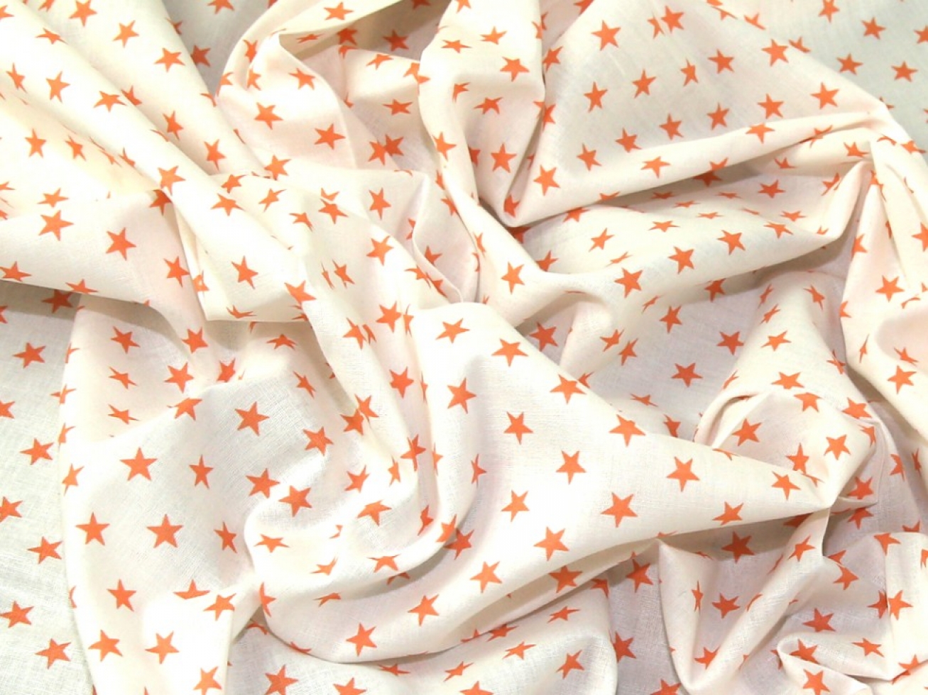 John Louden 100% Cotton Fabric Peach on White