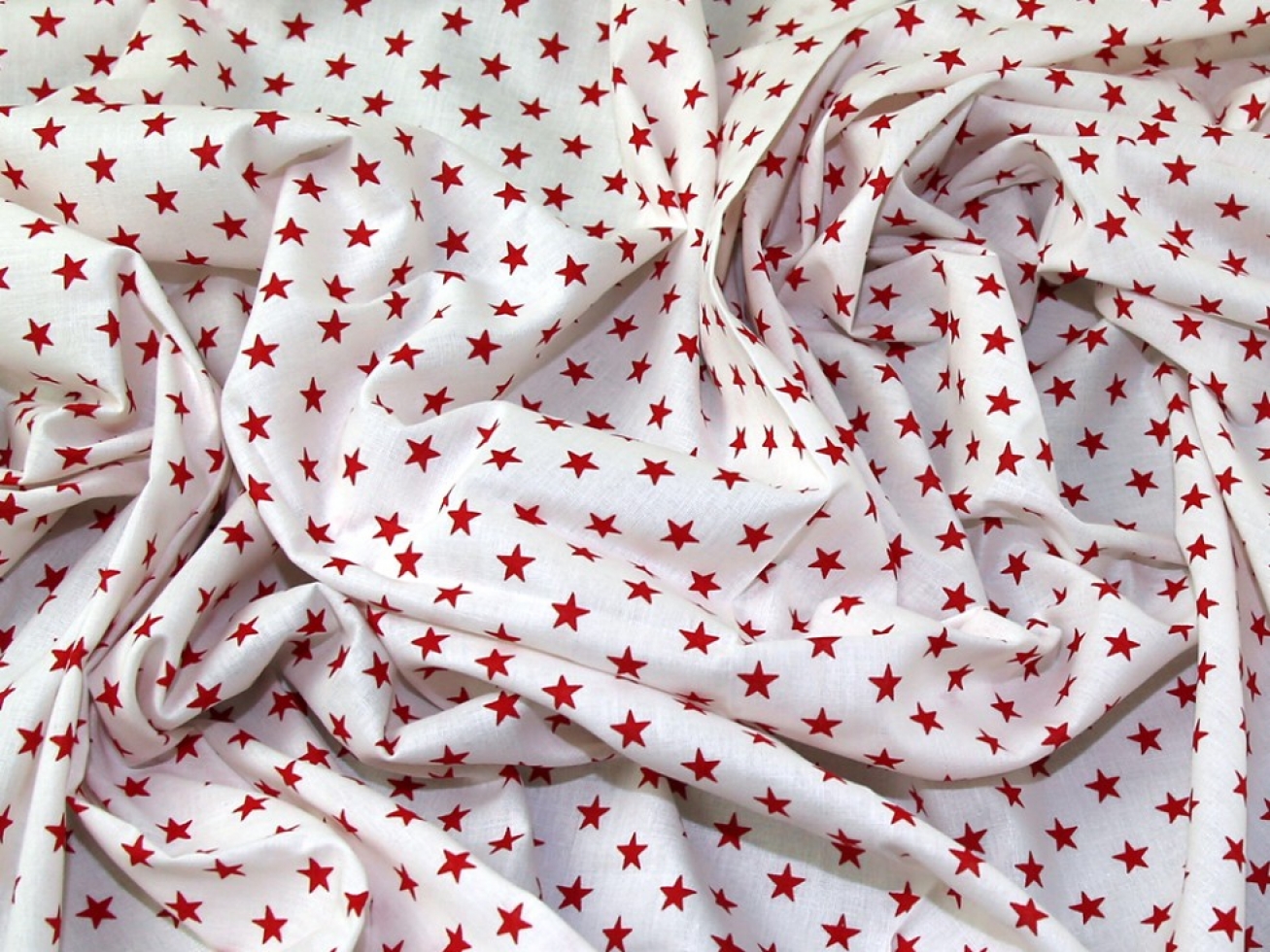 John Louden 100% Cotton Fabric Red on White