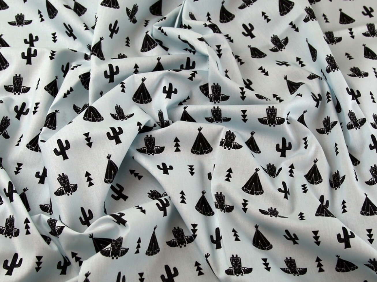 John Louden 100% Cotton Fabric Light Blue