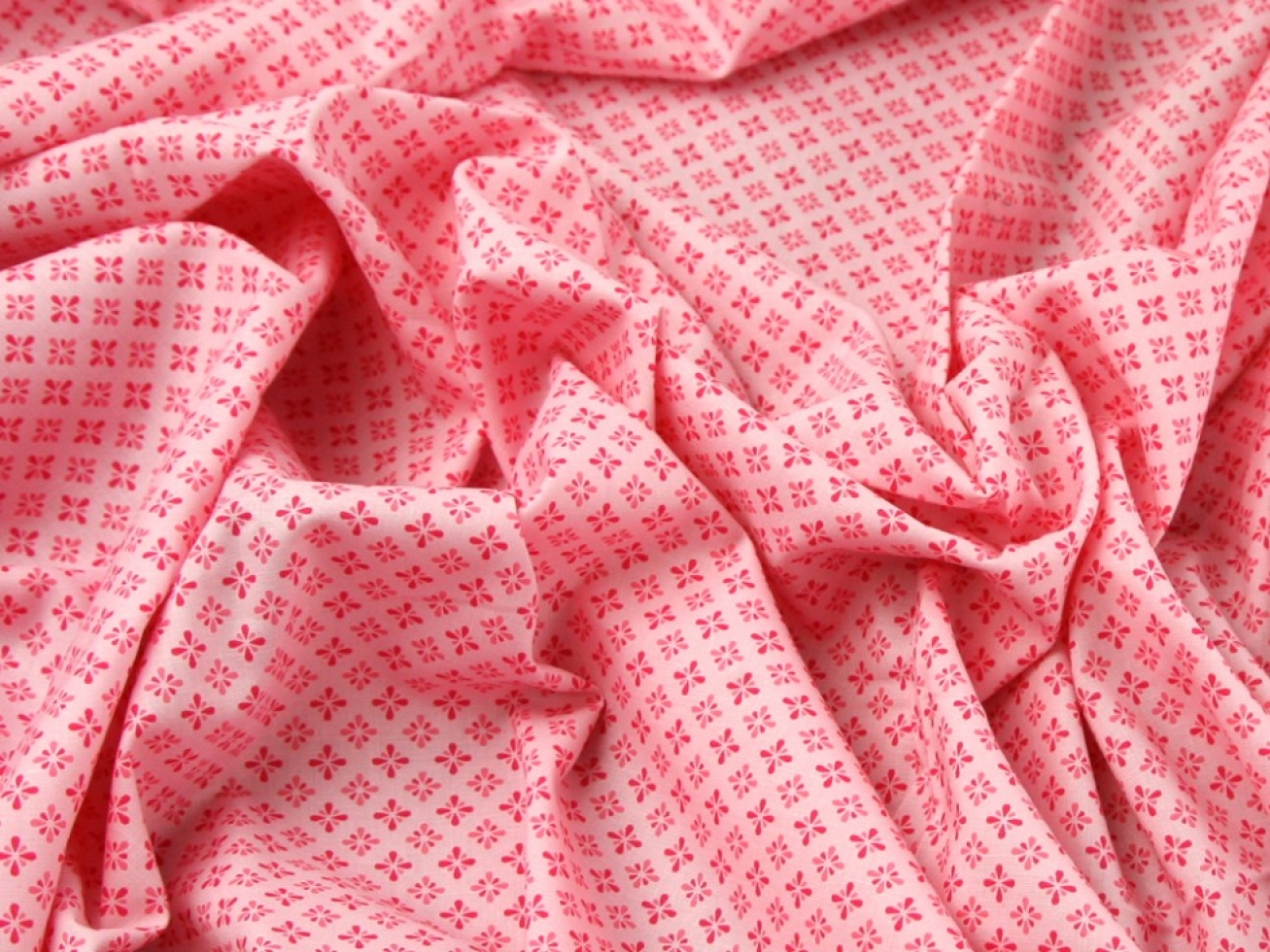 John Louden 100% Cotton Poplin Fabric Pink