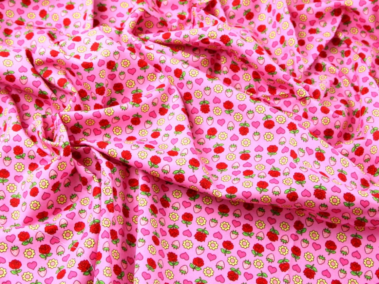 John Louden 100% Cotton Poplin Fabric Pink
