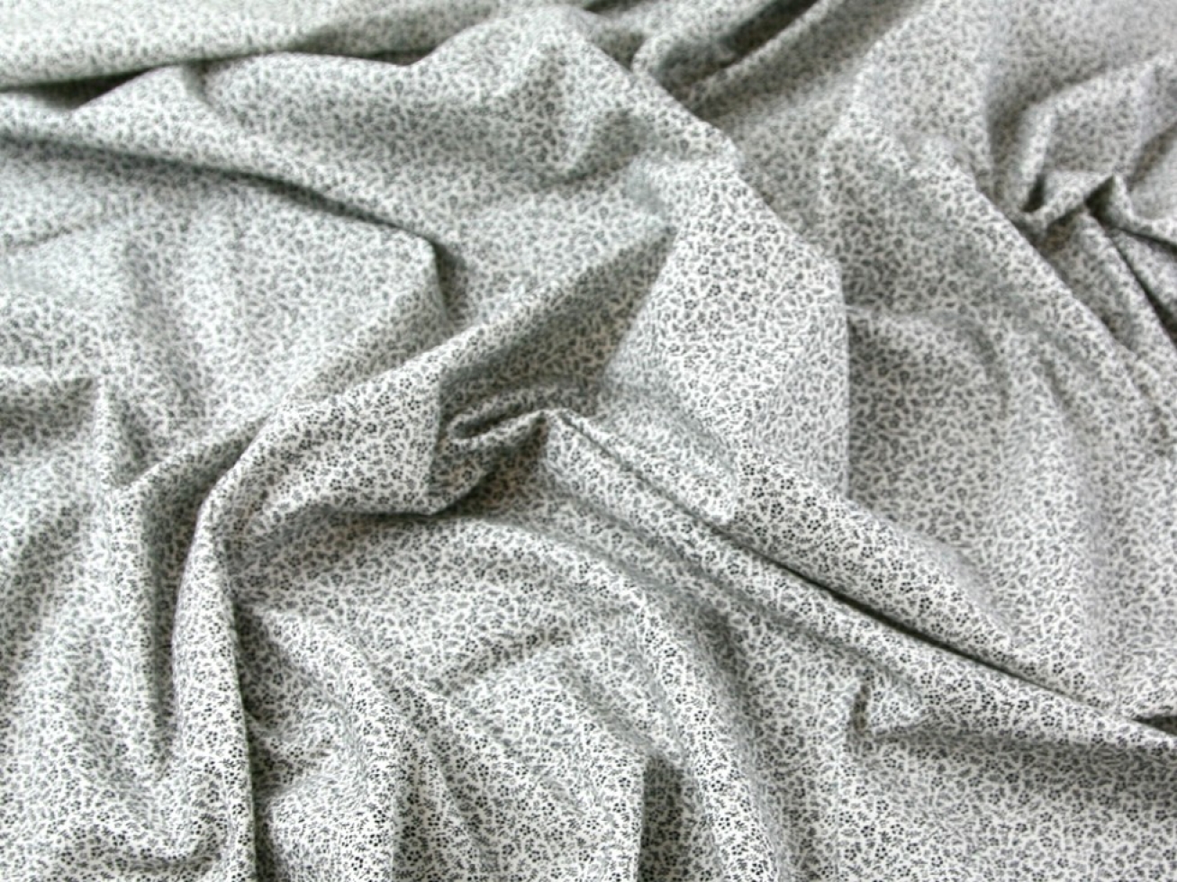 John Louden 100% Cotton Fabric Black on White